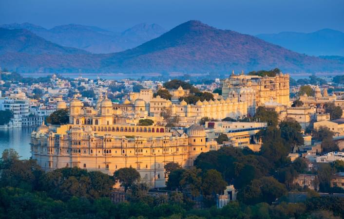 Marvel at the aerial view of Udaipur