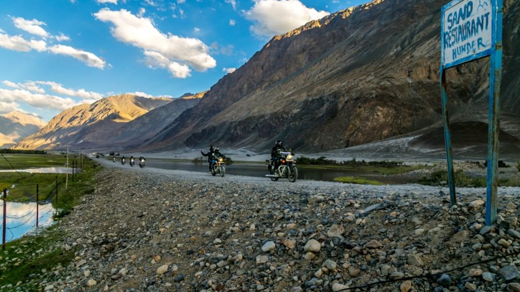 Have a thrilling adventure through the rugged terrain as you enjoy the bike ride from Delhi to Ladakh 