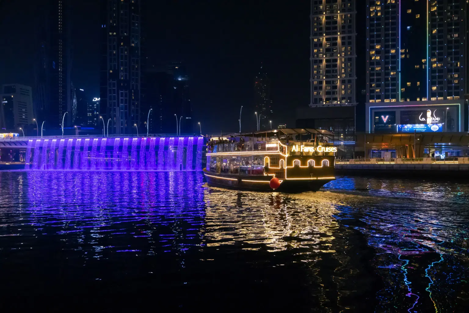 Vibrantly decorated dhow