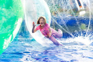 Have fun as you zorb in water in Bharatpur