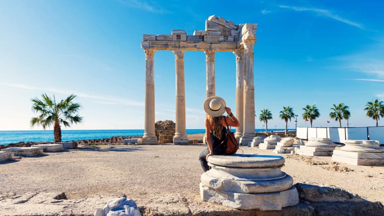Explore the old ruins at Side near Antalya