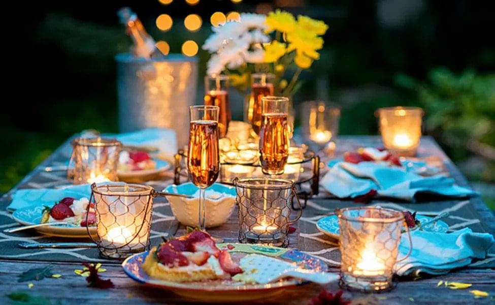 Romantic Rooftop Candle Light Dinner, Jaisalmer Image