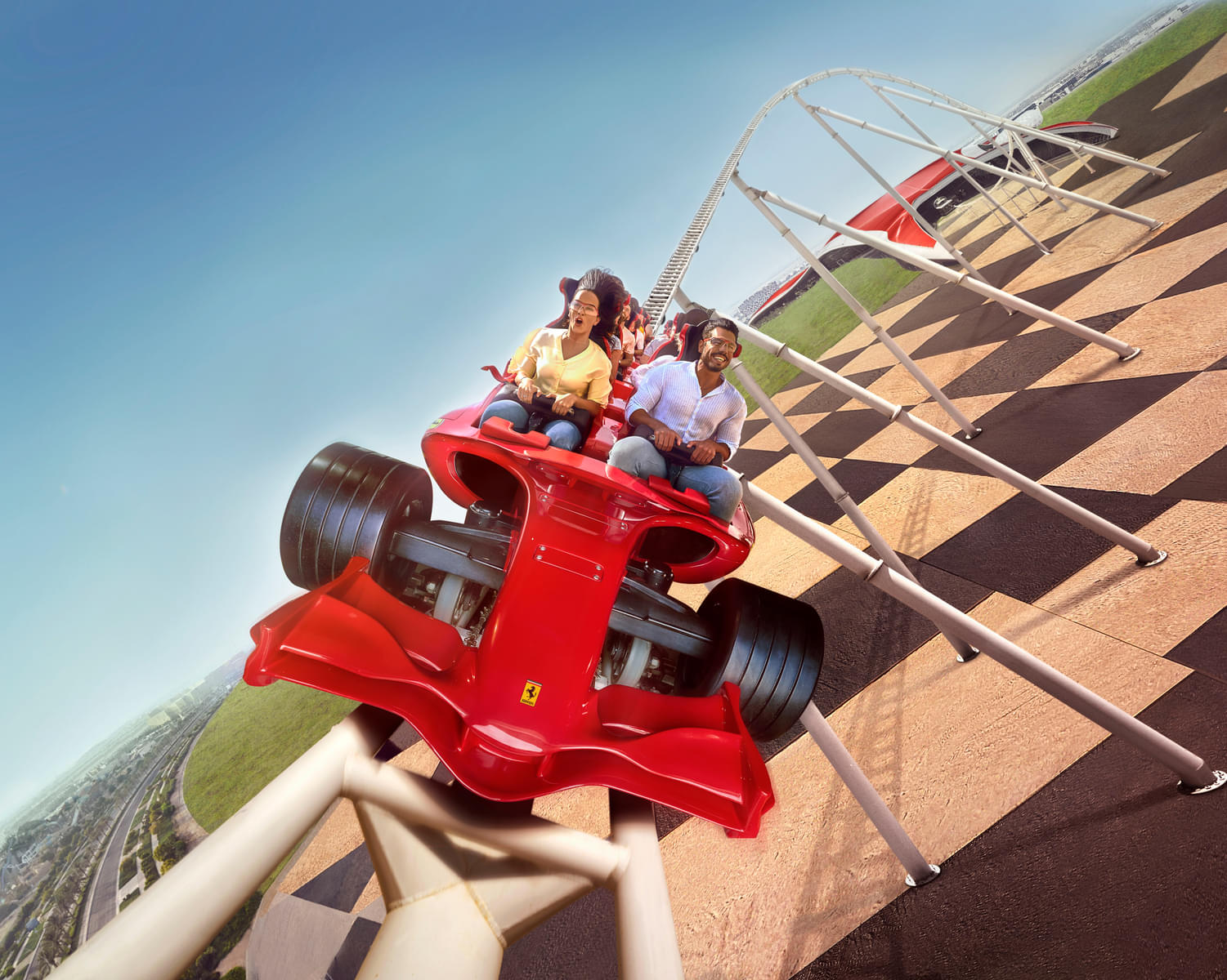 Feel the adrenaline as you ride the world's fastest rollercoaster