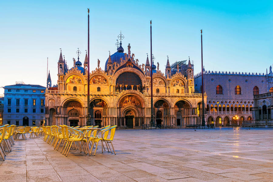 Stroll through St. Mark's Square, one of the finest squares in the world
