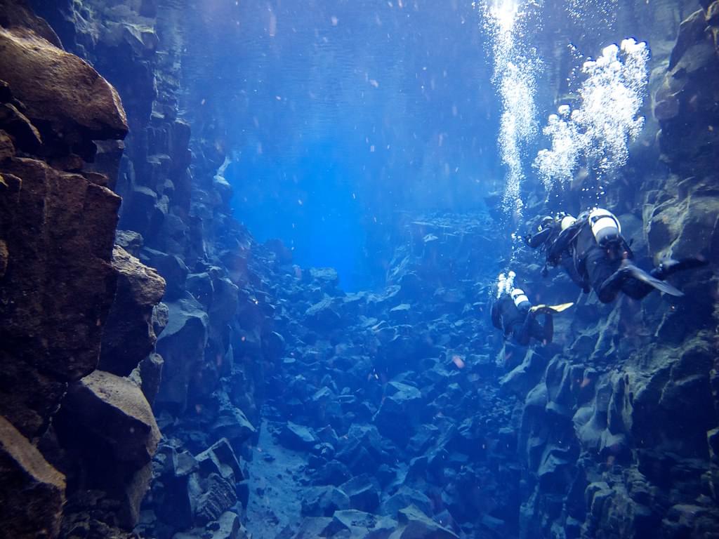 Marvel at the clear water of Silfra Hall