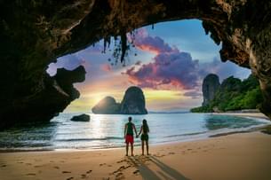 Couple admiring the view at Railay Beach, Thailand