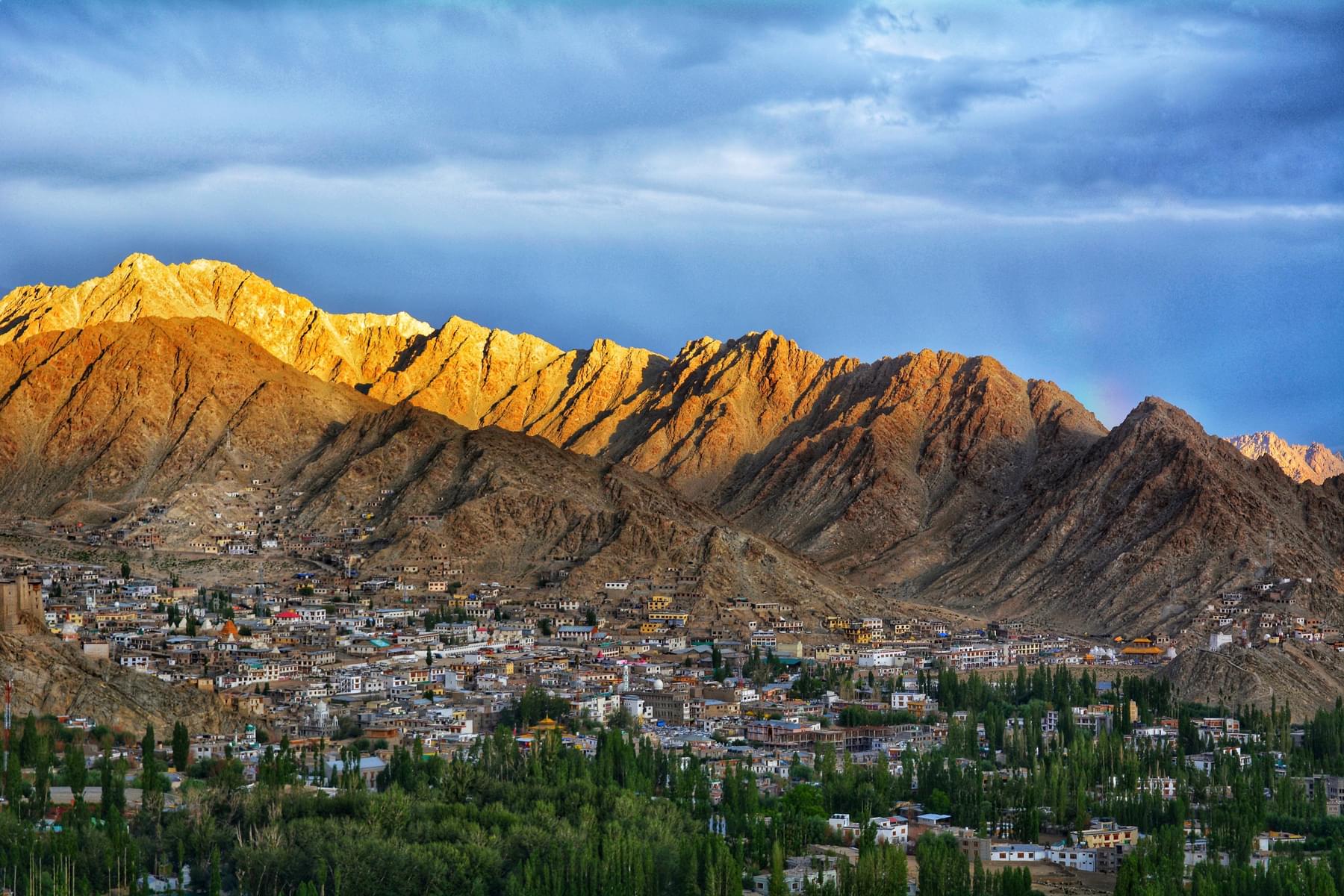Soak in the magnificent views of the capital city of Leh from the mountain peaks