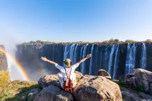 Visitor at Victoria Falls