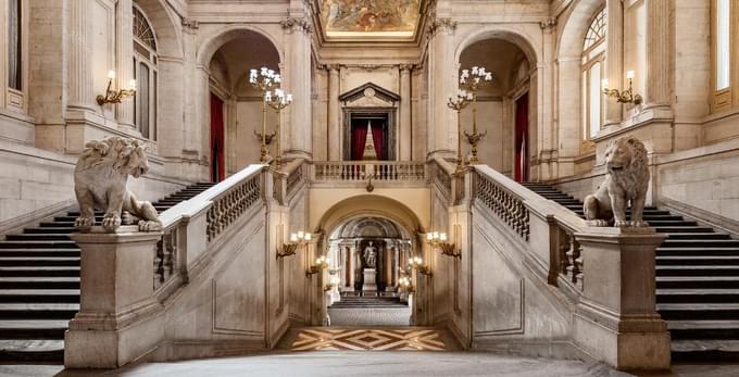 Main Staircase Inside The Royal Palace Of Madrid