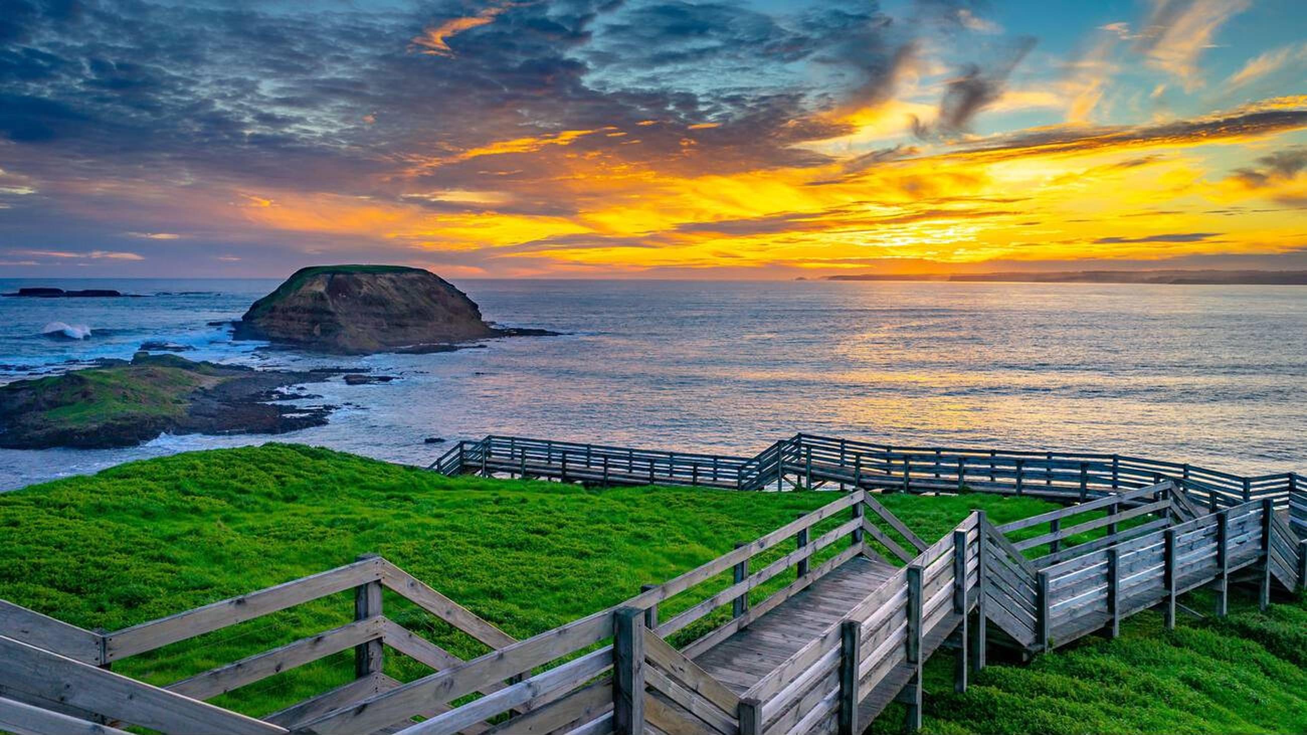 Enjoy stunning coastal views as the sun sets over Phillip Island