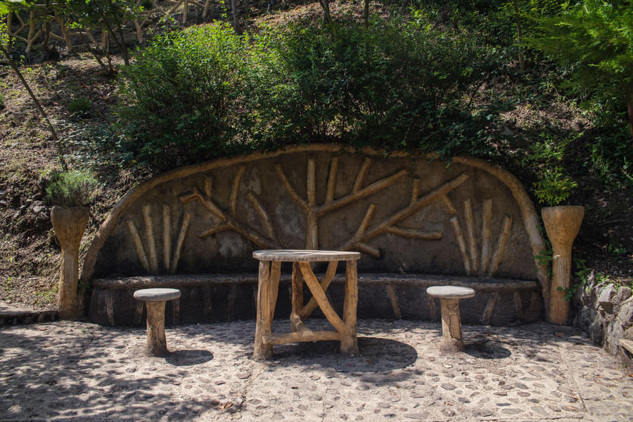 See creatively designed benches in the park