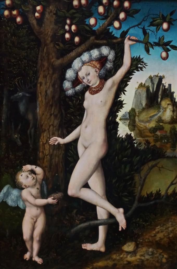 Cupid is complaining to Venus