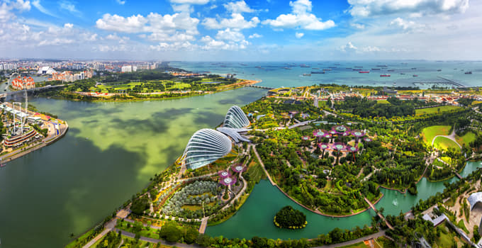Aerial view of Singapore