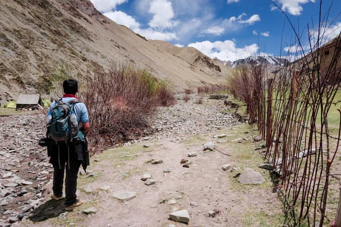 Backpack on the trek