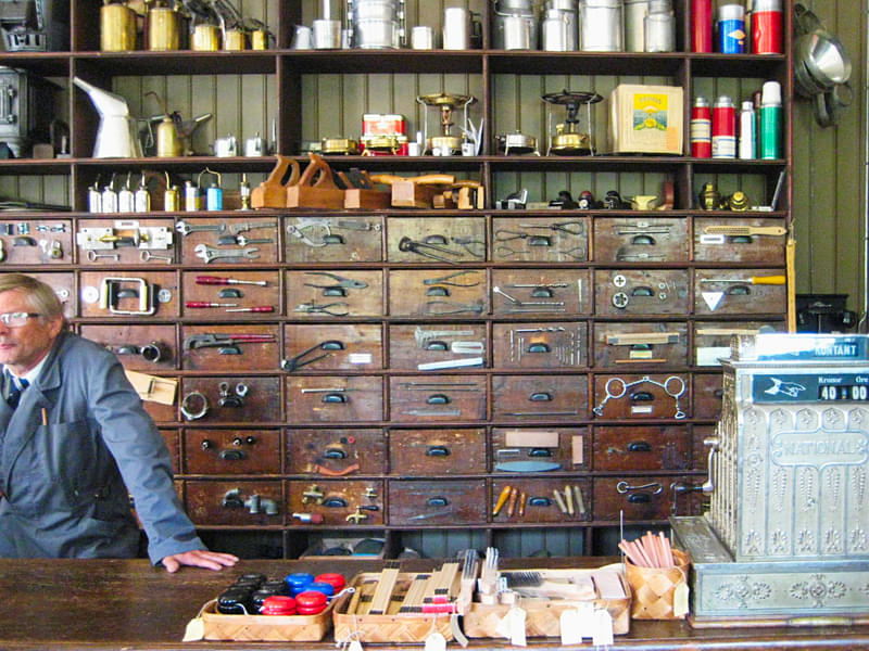 Explore Skansen's old hardware store 