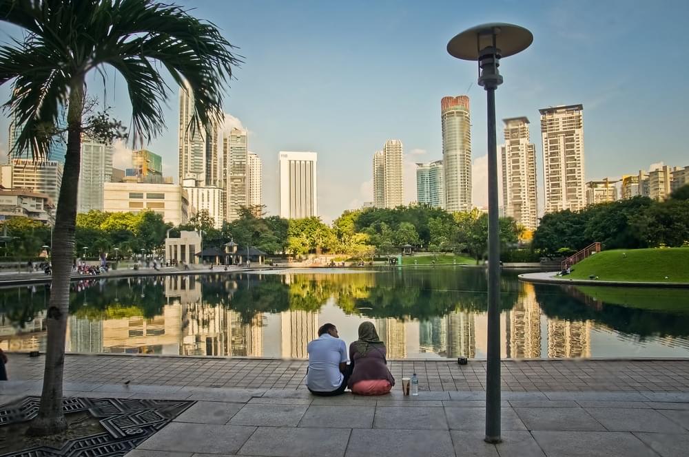 Couple siting in Kuala Lumpur