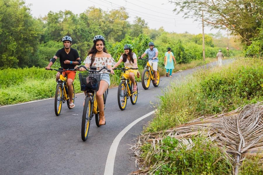 Biking At Divar Island In North Goa Image