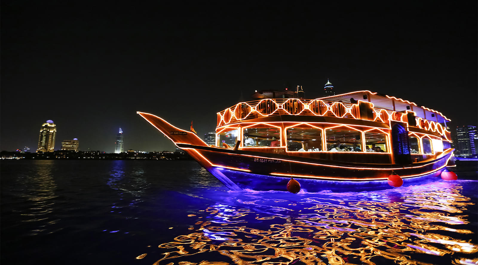 Cruise decorated with lights