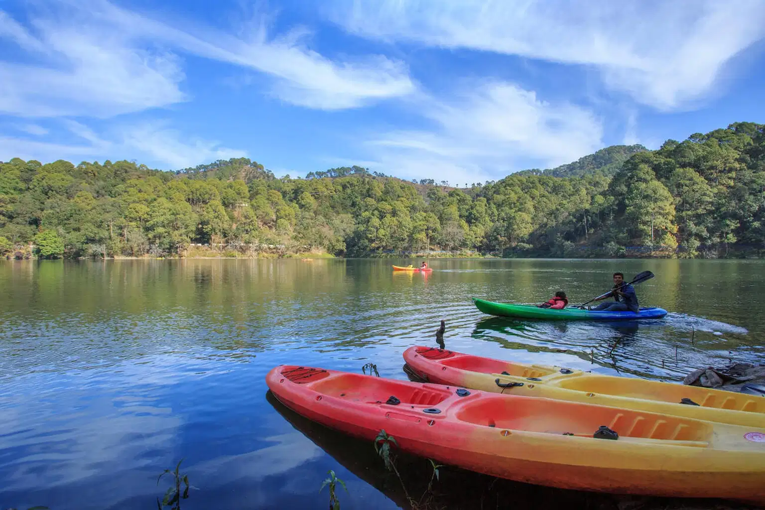 Kayaking at Sattal Lake, Nainital