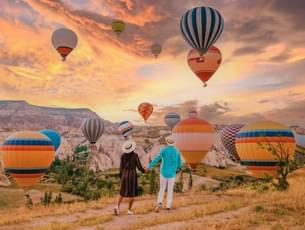 Couple admiring the views in Cappadocia