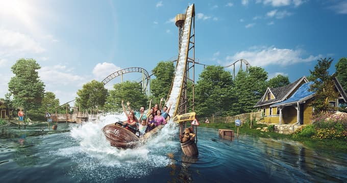 Experience thrilling rollercoasters such as Götterblitz and Rattenmühle