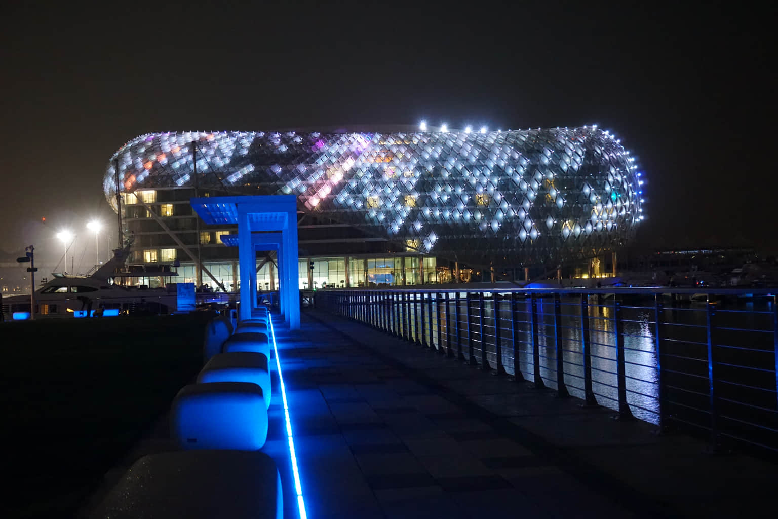 Walk along the track at night