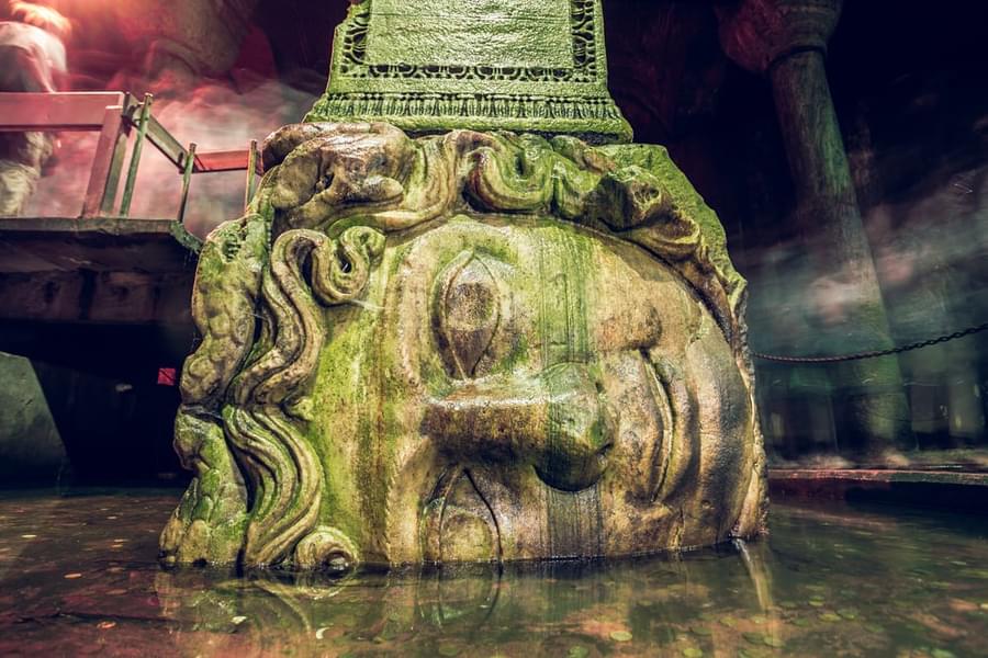 Take a look at the famous Medusa Head, one of the key feature of the cistern