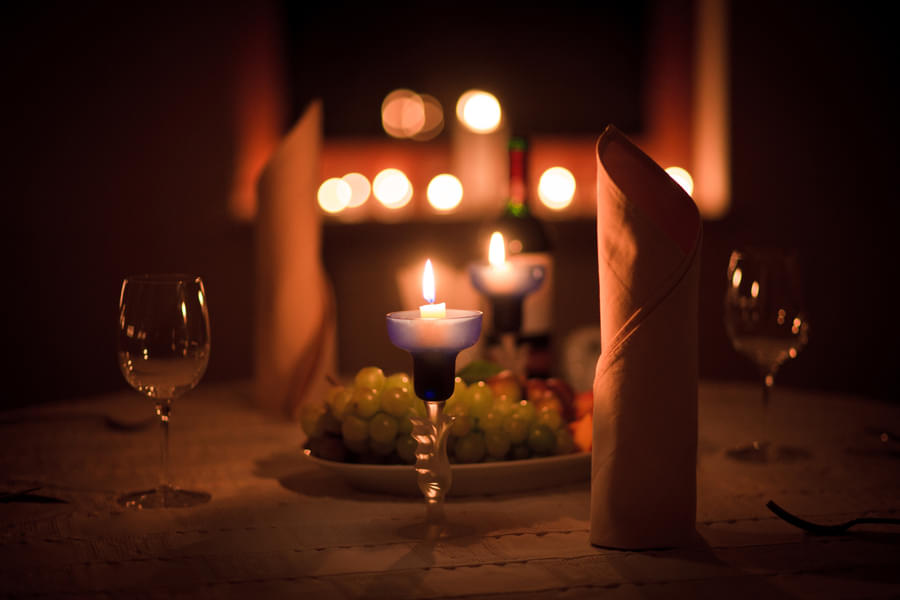 Romantic Candlelight Dining Experience in a Cozy Canopy Image