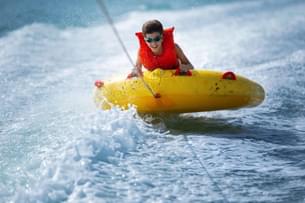 Glide over waves at Elephant Beach’s thrilling sofa ride