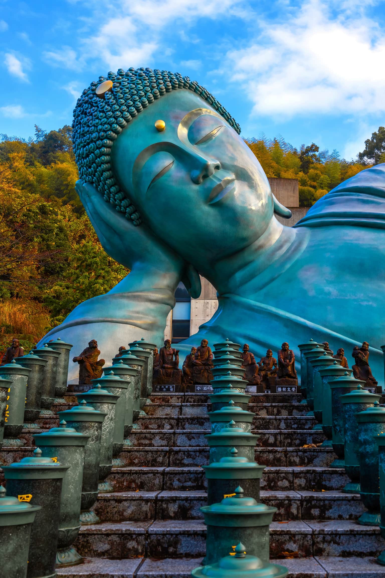 Reclining Buddha statue at Nanzoin Temple, Japan.