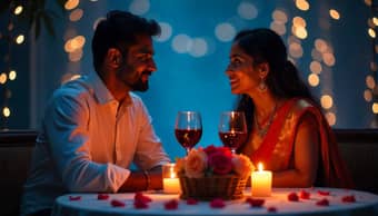 Enjoy a cozy dinner ambiance with soft lighting