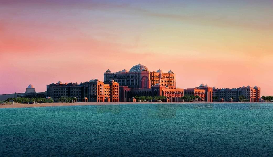 See The Emirate Palace during sunset