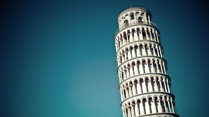 The Tower of Pisa Starts to Lean