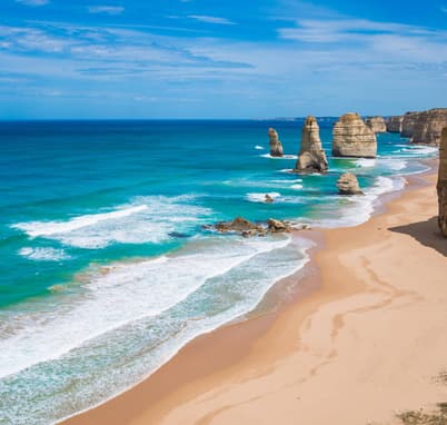 Panoramic view of twelve apostles in Great Ocean Road, Australia