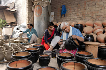 Learn the art of pottery from skilled artisans and craft your own clay creation