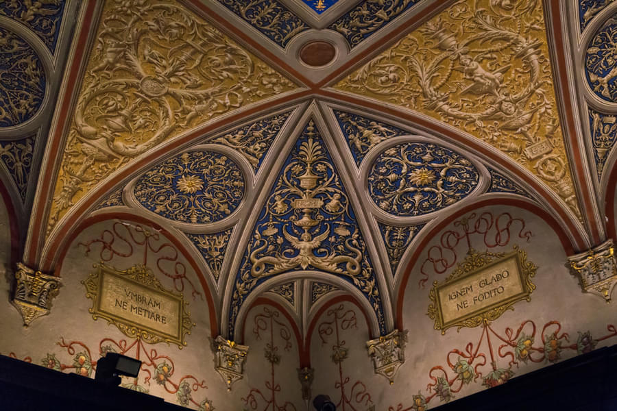 The intricate details in the design of the ceilings are astonishing