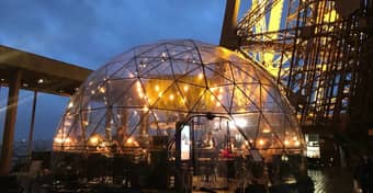 Enjoy dinner in a bubble shaped dome