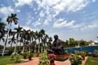 Pay homage at the iconic statue of Mahatma Gandhi outside Parliament