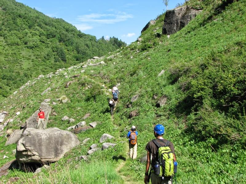  hike through beautiful mixed forest sections and along the Supin river. 