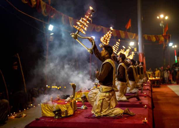 Enjoy Riverside Aarti by the Ganga