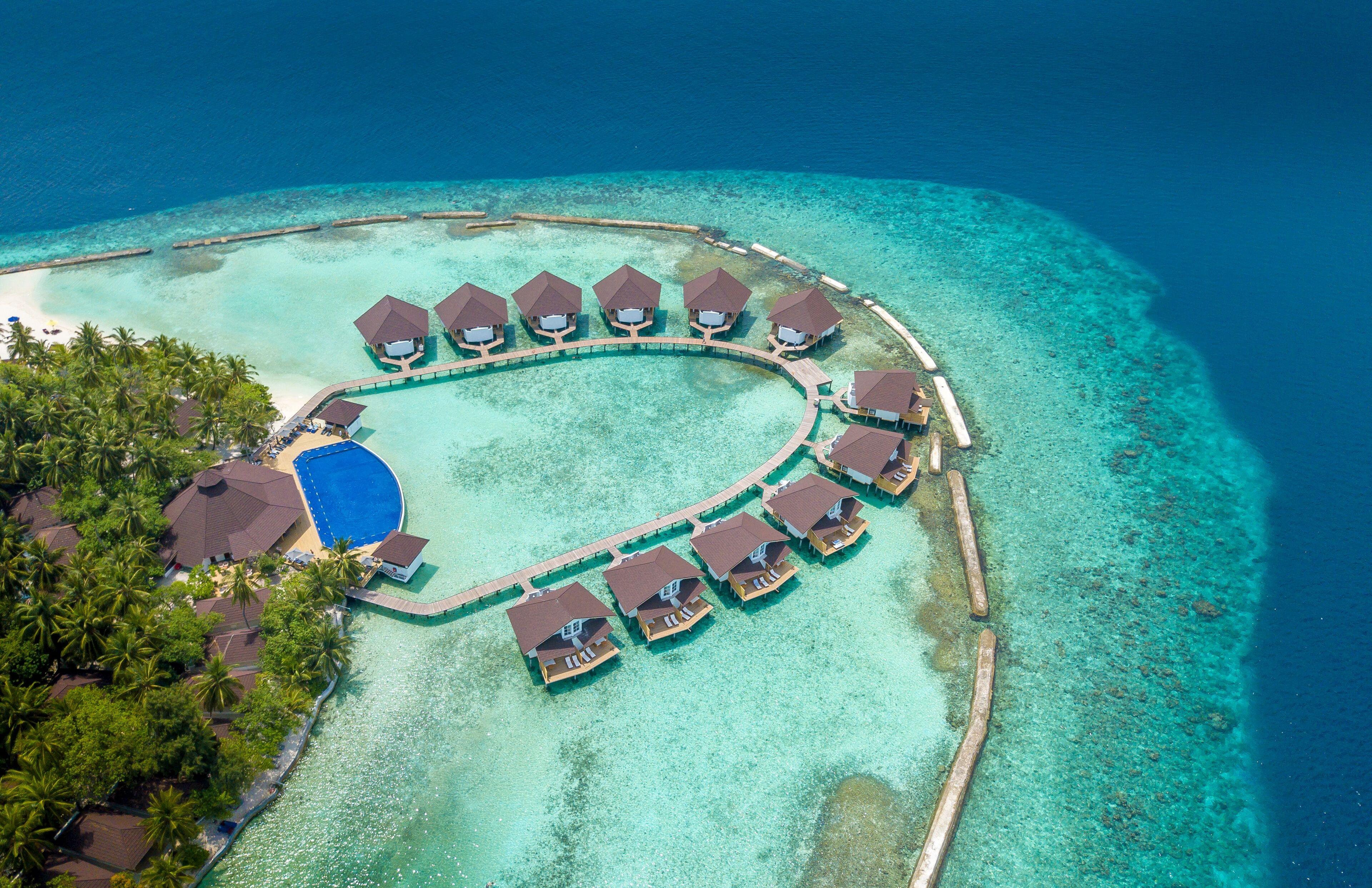 Aerial view of the Ellaidhoo Maldives by Cinnamon Resort