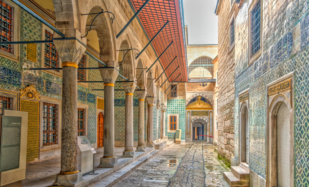 Walk through the beautiful pathways inside the Topkapi Palace