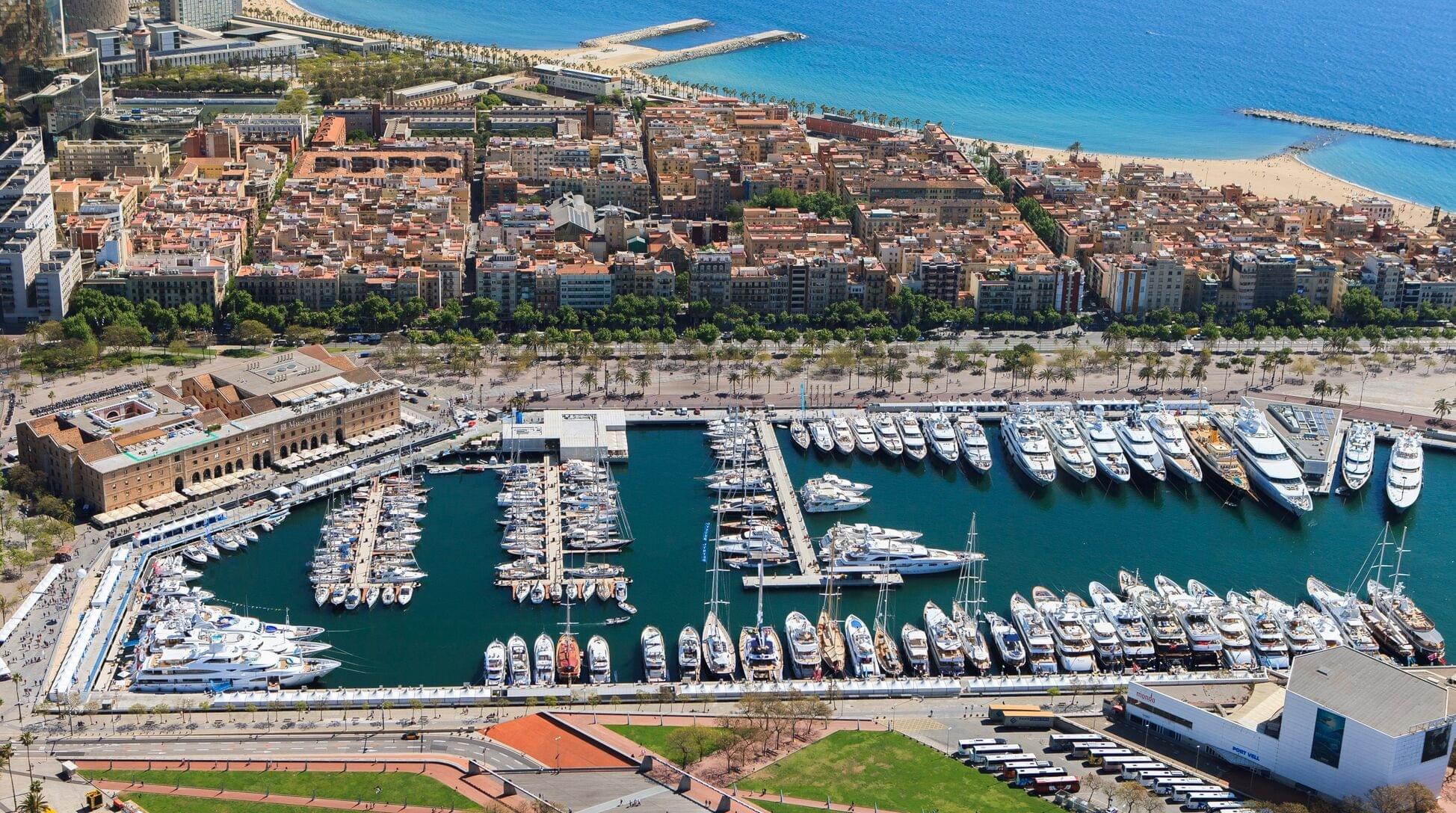 Port vell of Barcelona, the trading center of Medieval times, thriving in the modern times.