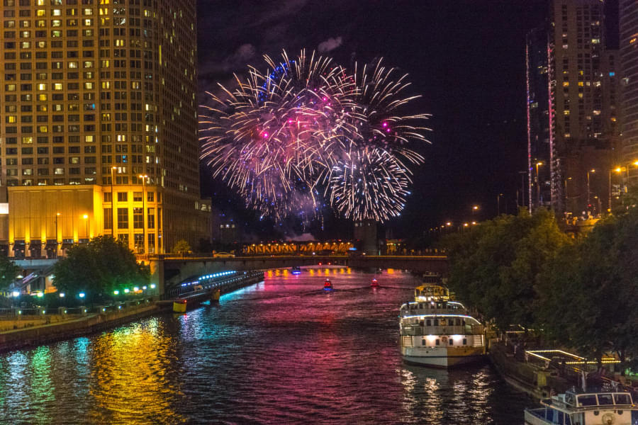 Embark on a Chicago cruising experience with spectacular fireworks display
