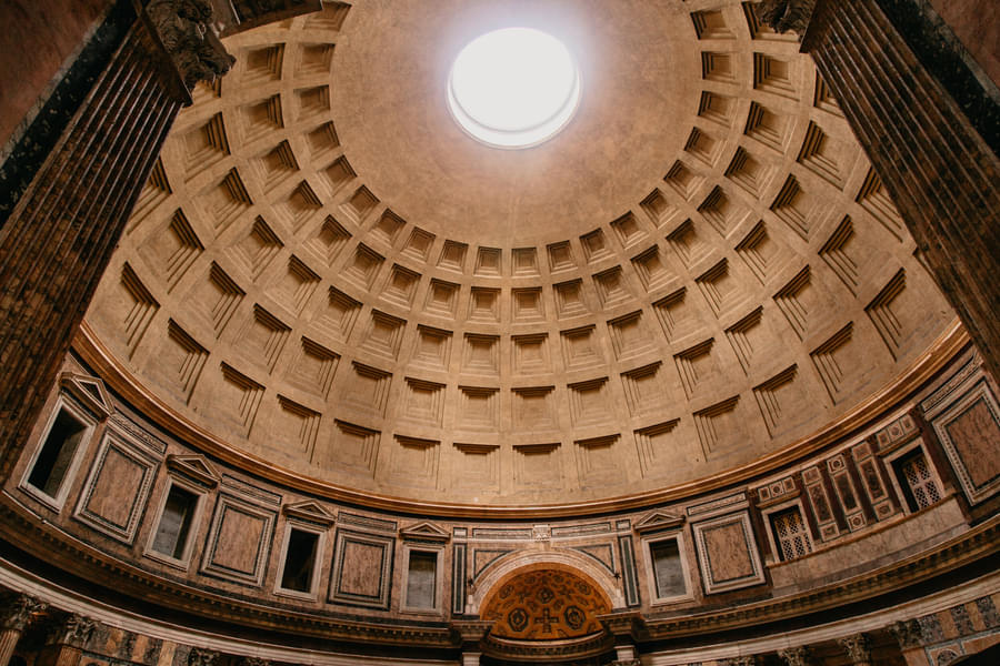 Gaze at the massive dome from inside