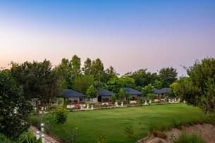 Aerial view of the Jungle Cave Resort from the front side