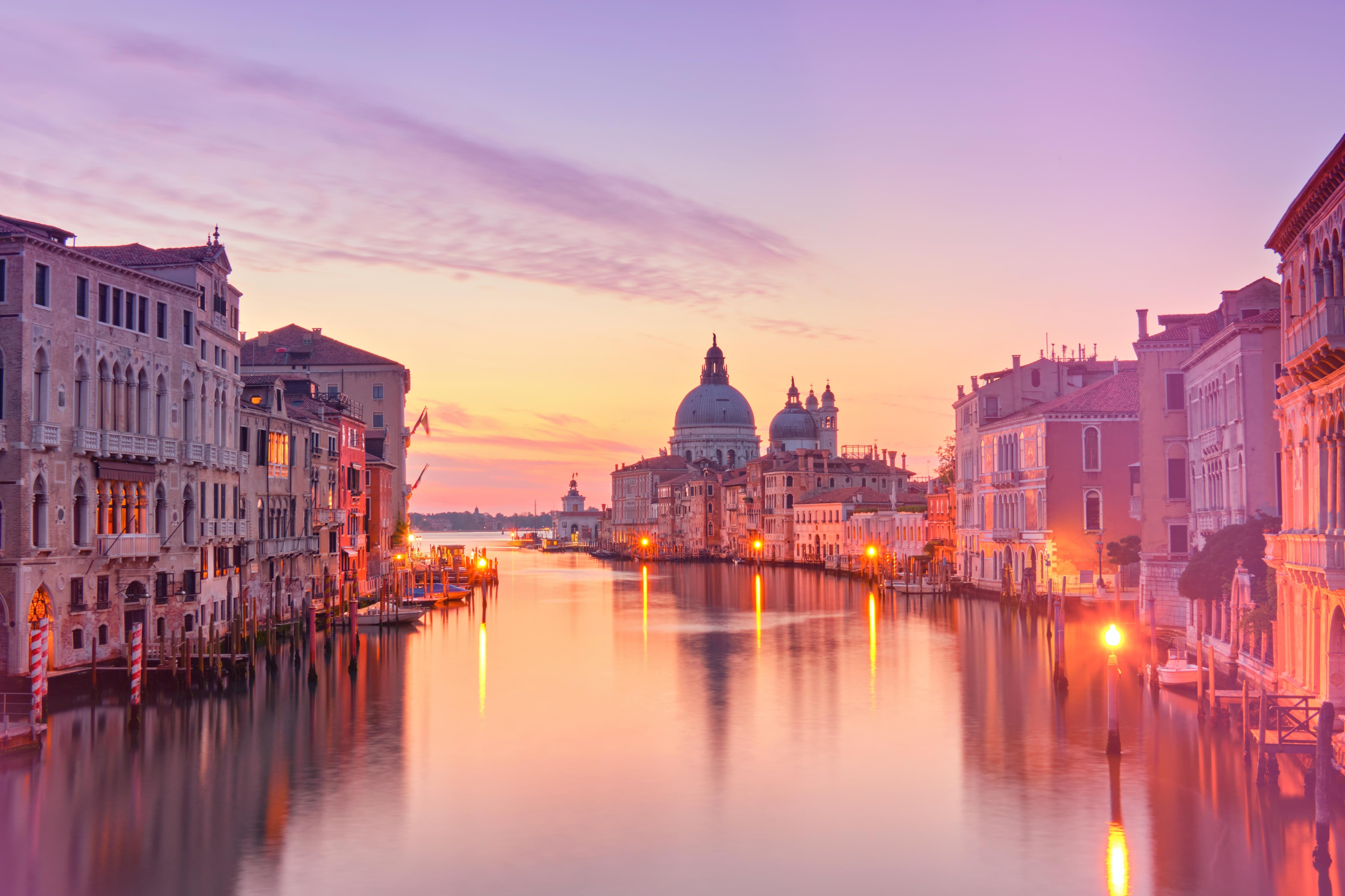 Sunset views in Venice, Italy