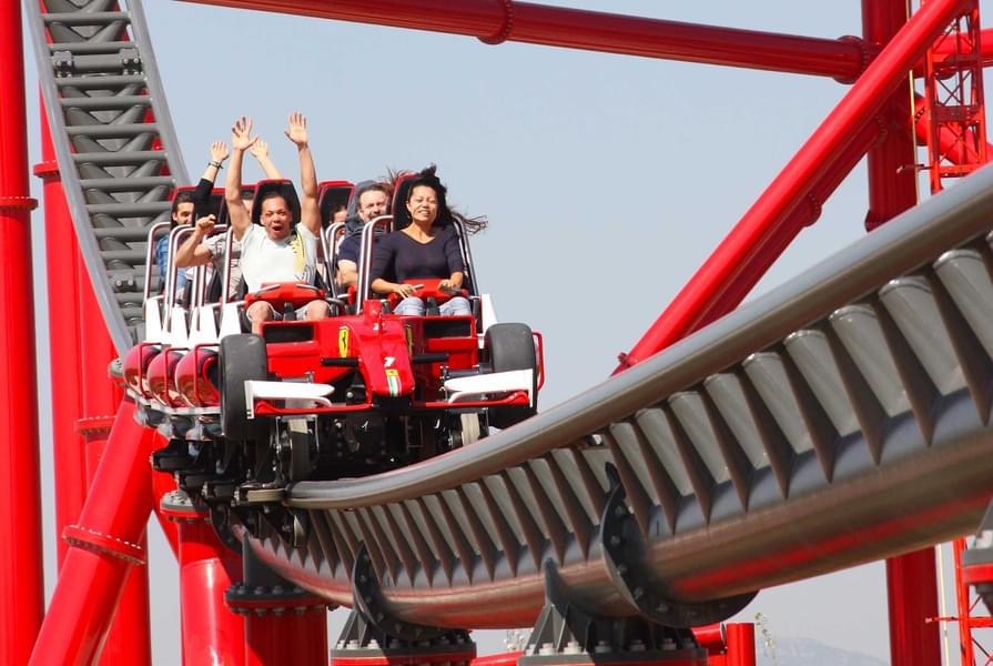 Scream, laugh and shout at let it all out, with thrilling rides at Ferrari Land