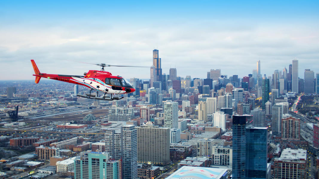 Take in breathtaking sights of Chicago's skyline with a 15-minute helicopter ride