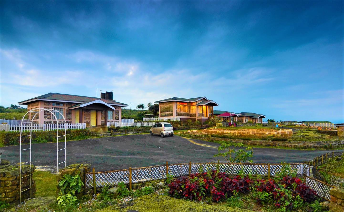 Aerial view of the resort.